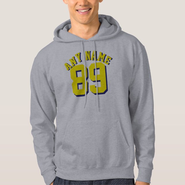 Grauer u. gelber Sport-Jersey-Entwurf der Hoodie (Vorderseite)
