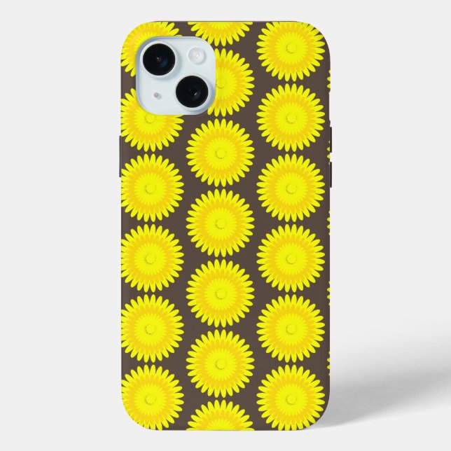 Grauer und gelber Druck, iPhone Case-Mate Hülle (Rückseite)