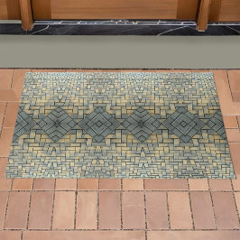 Grauer und gelber Mosaikstein Fußmatte