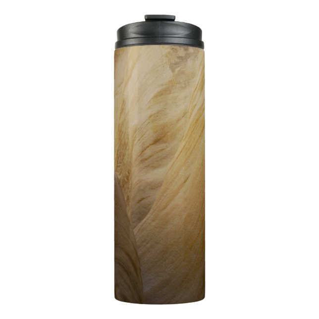 Grauer und gelber Stein Thermosbecher (Vorderseite)