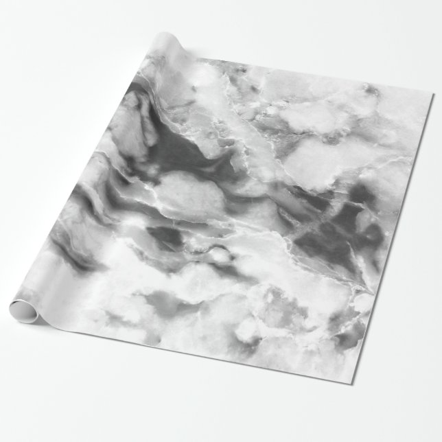 Grauer und glatter grauer Marmorstein Geschenkpapier (Ungerollt)
