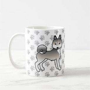 Grauer und weißer Alaskan Klee Kai Niedlicher Hund Kaffeetasse