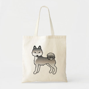 Grauer und weißer Alaskan Klee Kai süßer Cartoon-H Tragetasche