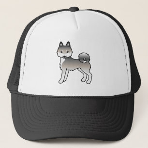 Grauer und weißer Alaskan Klee Kai süßer Cartoon-H Truckerkappe