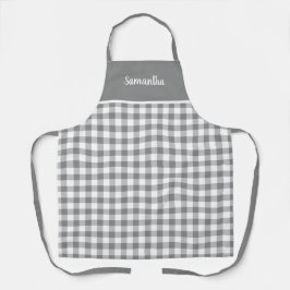 Grauer und weißer Buffalo Karierter Karo Personali Schürze