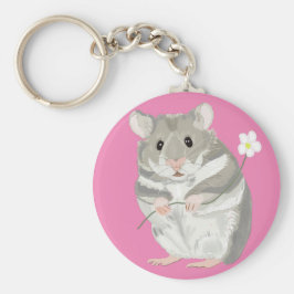 Grauer und weißer Hamster-Schlüsselanhänger Schlüsselanhänger