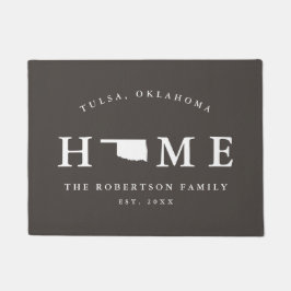 Grauer und weißer Staat Oklahoma Map Mat, Doormat Fußmatte