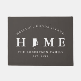 Grauer und weißer Staat von Rhode Island Map Mat, Fußmatte