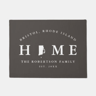 Grauer und weißer Staat von Rhode Island Map Mat, Fußmatte