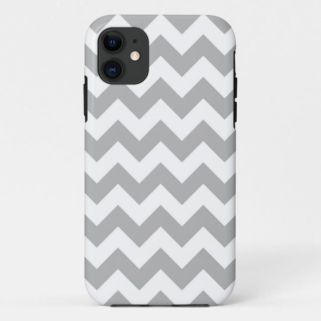 Grauer und weißer Zickzack IPhone Kasten Case-Mate iPhone Hülle (Rückseite)