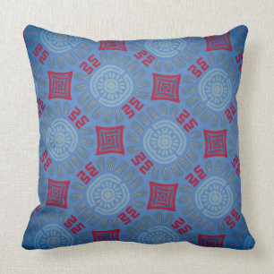 Grauer viereckiger Kissen Jimette Design blaues