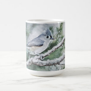 Grauer Vogel im Snow Winter Tasse Cup