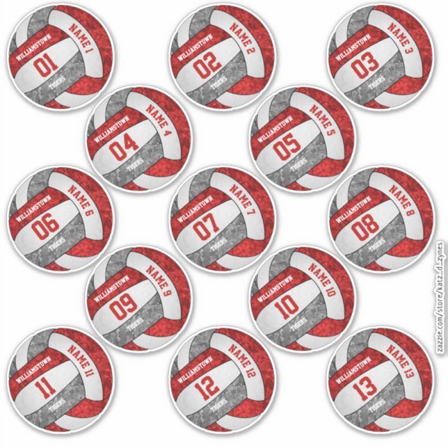 Grauer Volleyballspieler Aufkleber (Vorderseite)