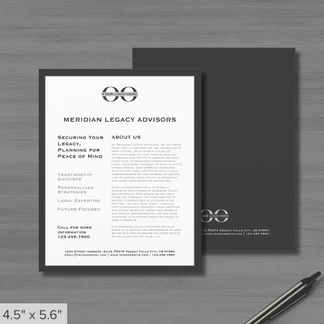 Grauer Werbe-Flyer mit Logo Flyer (Von Creator hochgeladen)