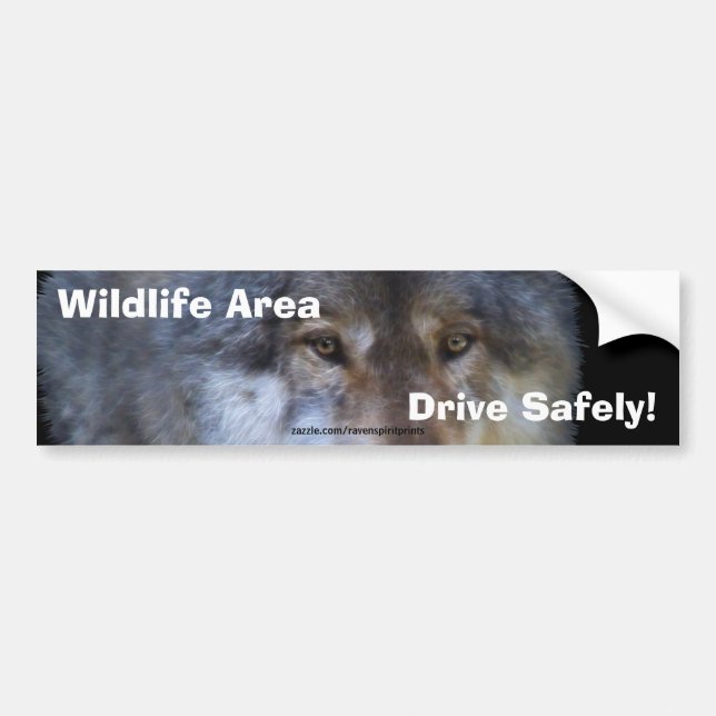 Grauer Wolf Autoaufkleber für Straßenverkehrssiche (Vorne)