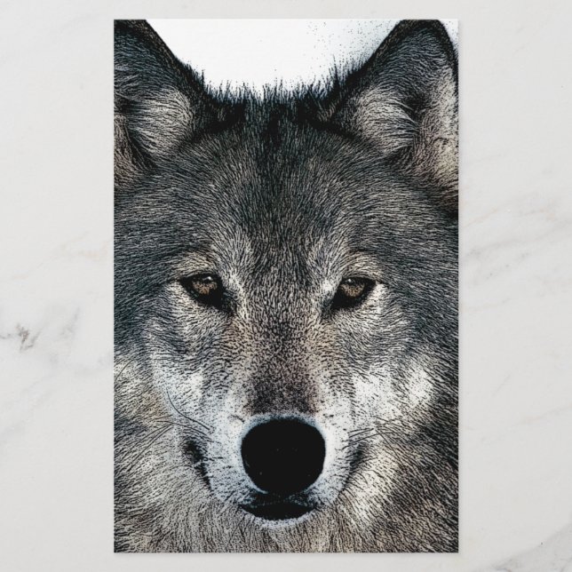 Grauer Wolf Briefpapier (Vorderseite)