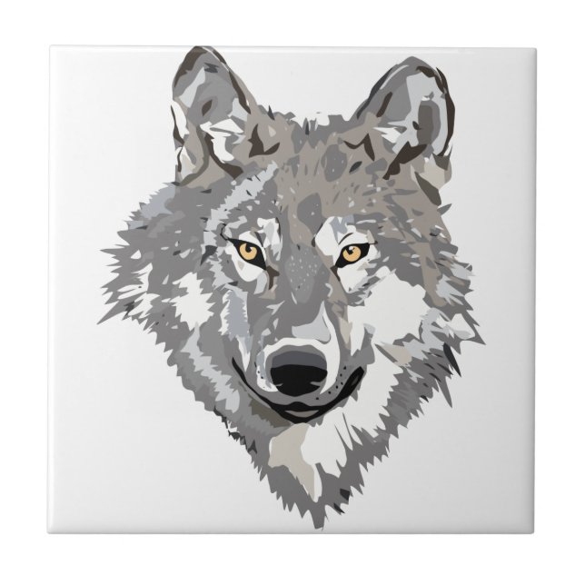Grauer Wolf-Entwurf Fliese (Vorderseite)