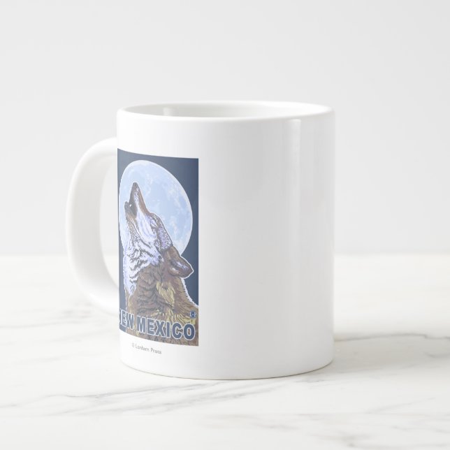 Grauer Wolf HowlingNew Mexiko Jumbo-Tasse (Vorderseite Links)