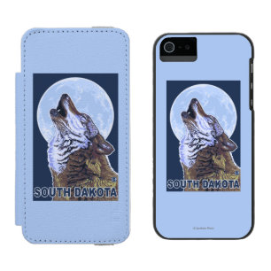 Grauer Wolf HowlingSouth Dakota Incipio Watson™ iPhone 5 Geldbörsen Hülle