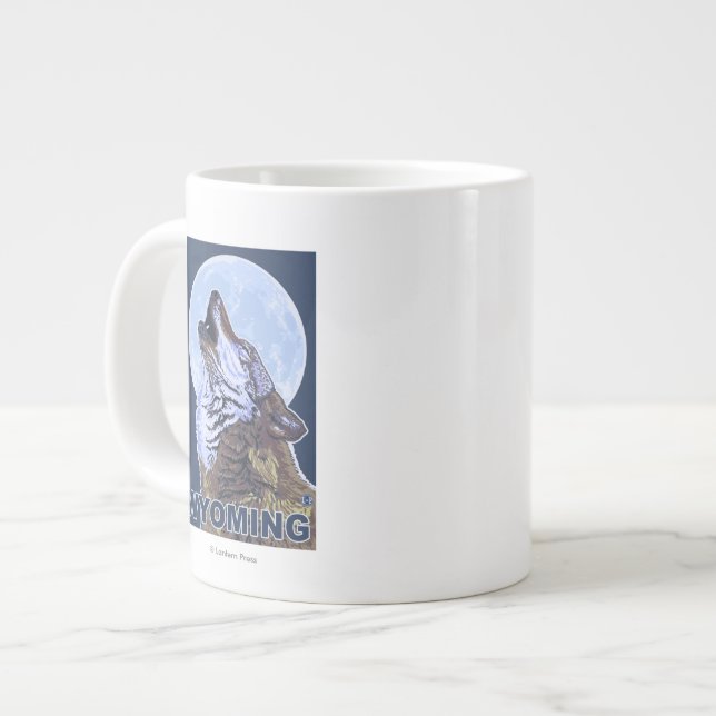 Grauer Wolf HowlingWyoming Jumbo-Tasse (Vorderseite Links)