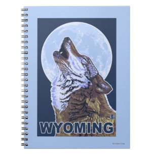 Grauer Wolf HowlingWyoming Notizblock