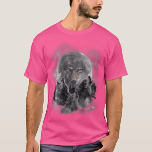 Grauer Wolf Jagdgebiet Icy Moon Forest Galaxy T-Shirt