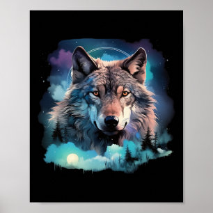 Grauer Wolf Jagdgründe1 Poster