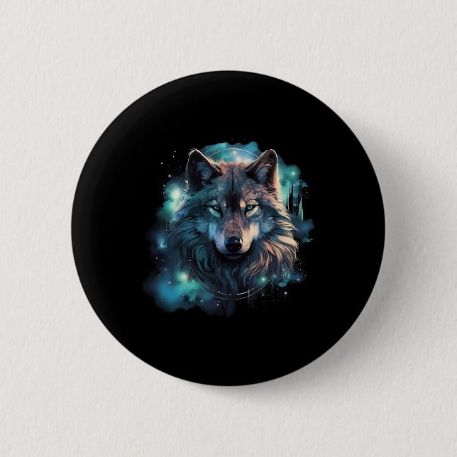 Grauer Wolf Jagdgründe Button (Vorderseite)