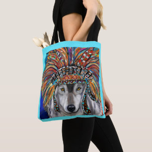 Grauer Wolf Kunst Tasche