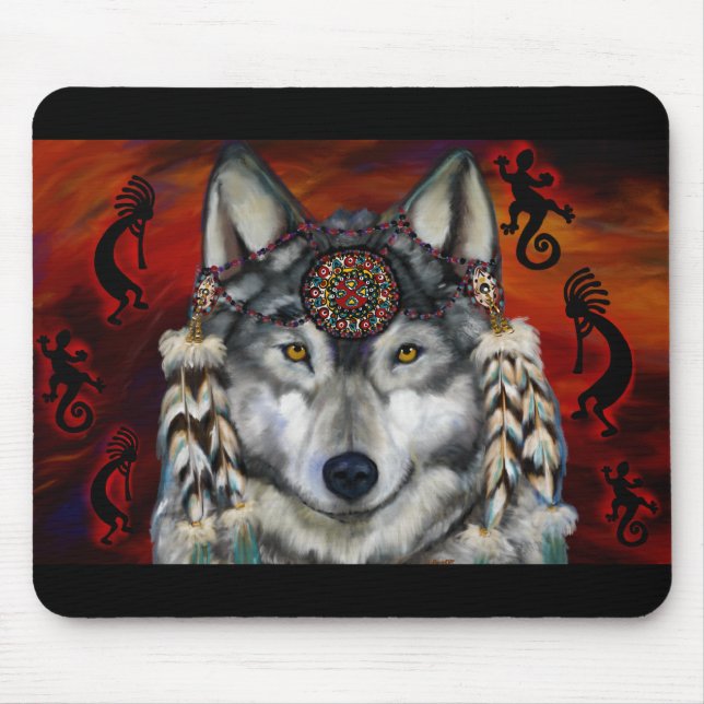 Grauer Wolf Mousepad (Vorne)