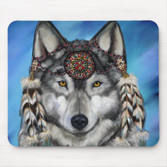 Grauer Wolf Mousepad (Vorne)