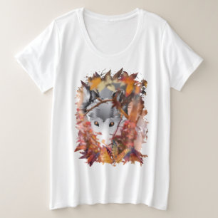 Grauer WOLF PROWLER Große Größe T-Shirt