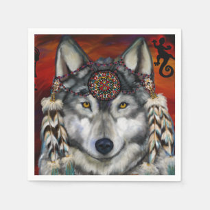 GRAUER WOLF SERVIETTE