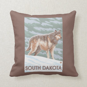 Grauer Wolf StandingSouth Dakota Kissen
