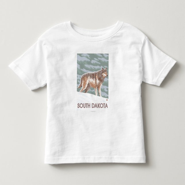 Grauer Wolf StandingSouth Dakota Kleinkind T-shirt (Vorderseite)