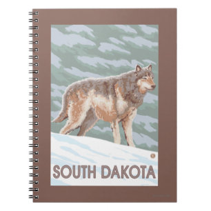 Grauer Wolf StandingSouth Dakota Notizblock