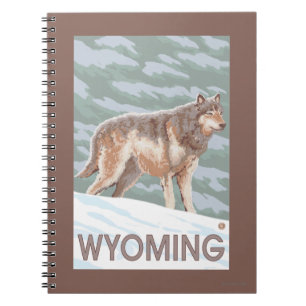 Grauer Wolf StandingWyoming Notizblock