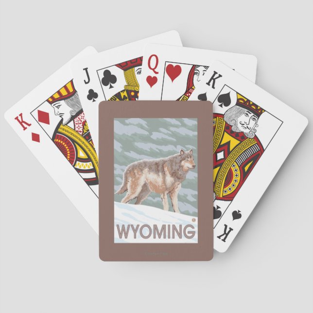 Grauer Wolf StandingWyoming Spielkarten (Rückseite)