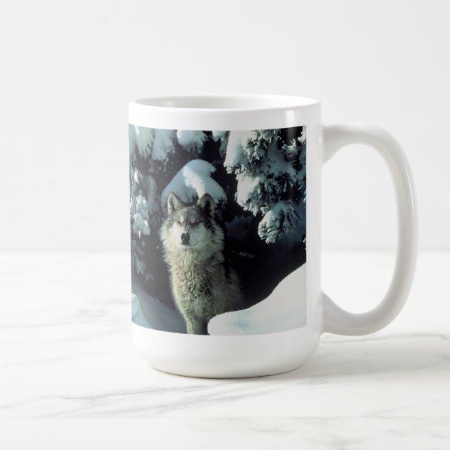 Grauer Wolf-Tasse Kaffeetasse (Rechts)
