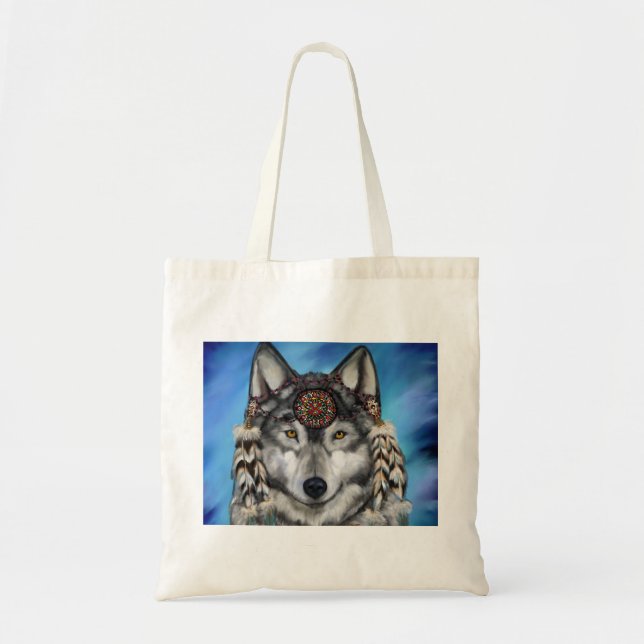 Grauer Wolf Tragetasche (Vorne)
