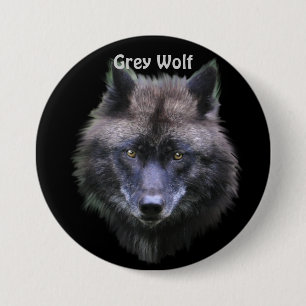 Grauer Wolf Wildlife-Liebhaber Button