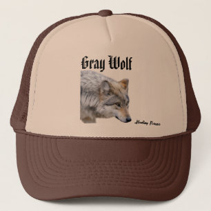 Grauer Wolfhut Truckerkappe