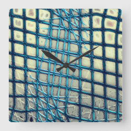Grauer Zyan, ähnlich wie ein Geflecht Quadratische Wanduhr