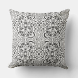 Graues abstraktes ethnisches Ornament-Dekor  Kissen