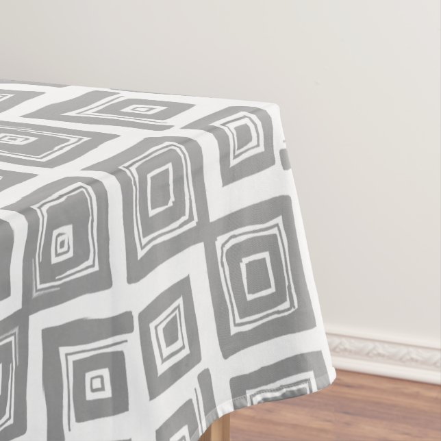 Graues Abstraktes Quadrat-Muster Tischdecke (Beispiel)