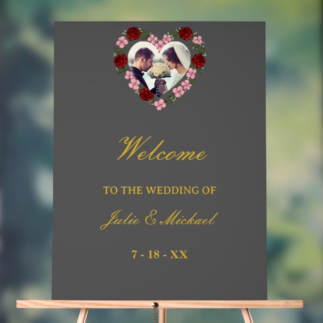 Graues Acryl-Willkommensschild für die Hochzeit -  Acrylschild (Neutral)