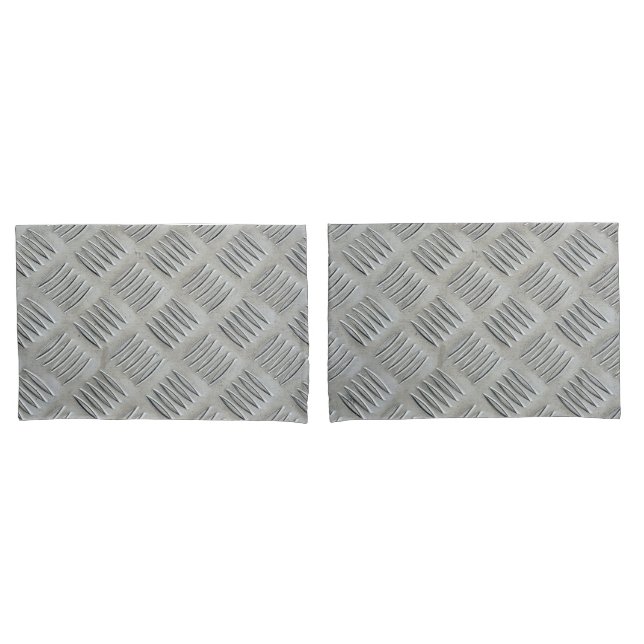 Graues Aluminium Diamantmuster Kissenbezug (Vorderseite-Set)