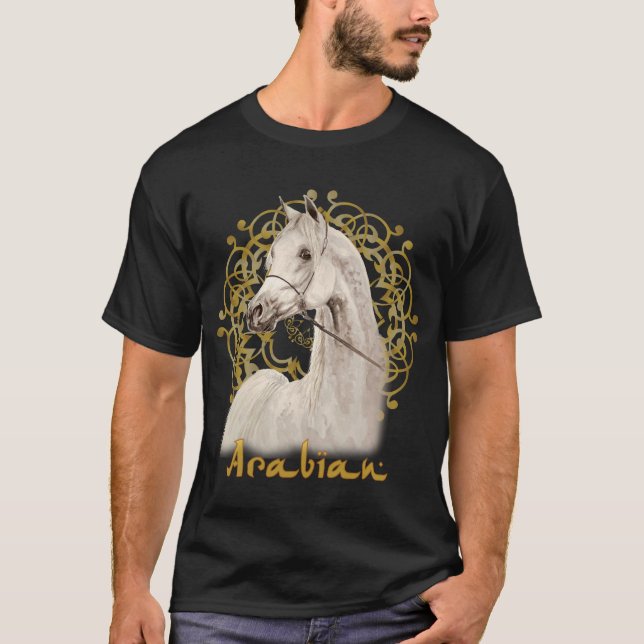 Graues arabisches Pferdedunkelheitst-shirt T-Shirt (Vorderseite)