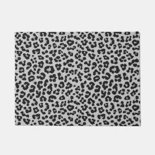 Graues Asche Leopard Cheetah Animal Print Muster Fußmatte