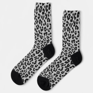 Graues Asche Leopard Cheetah Animal Print Muster Socken